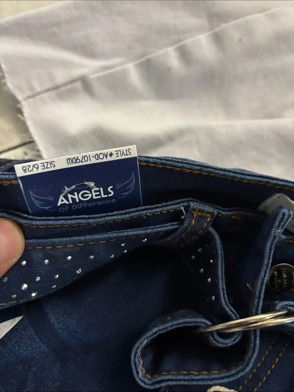 Angels Blue and White Girls Denim & Cotton Skirt and Shorts Set